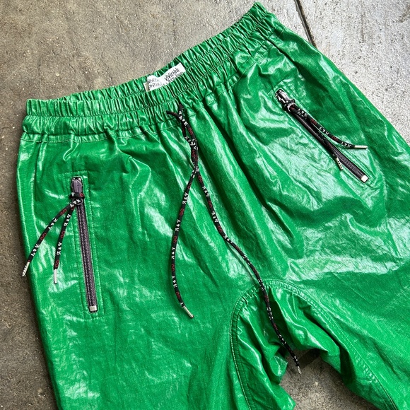 NWT 1,185$ Andreas Kronthaler Linen Plastic Like Pants Green - Picture 16 of 16
